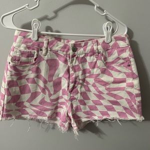 Pacsun checkered pink and white shorts